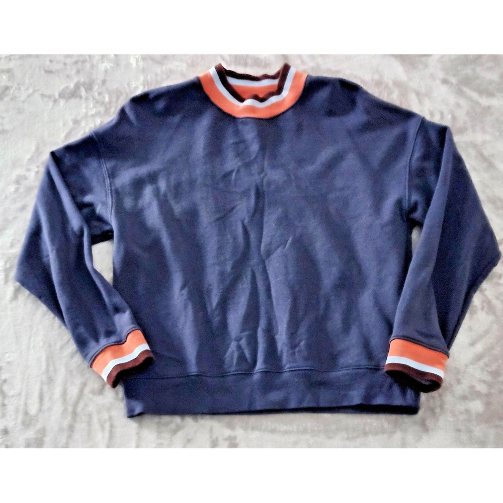 Madewell Sweatshirt Womens M  Blue Cotton Studio‎ Ringer Mockneck
